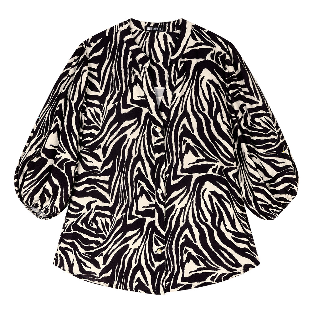 Bluse Philou Zebra | Schwarz/Ecru