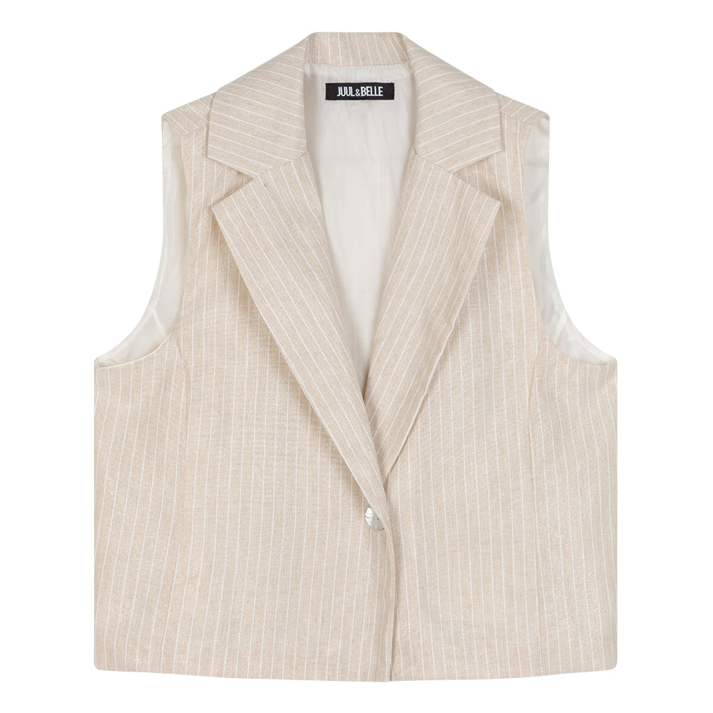 Gilet Pipa | Beige / White