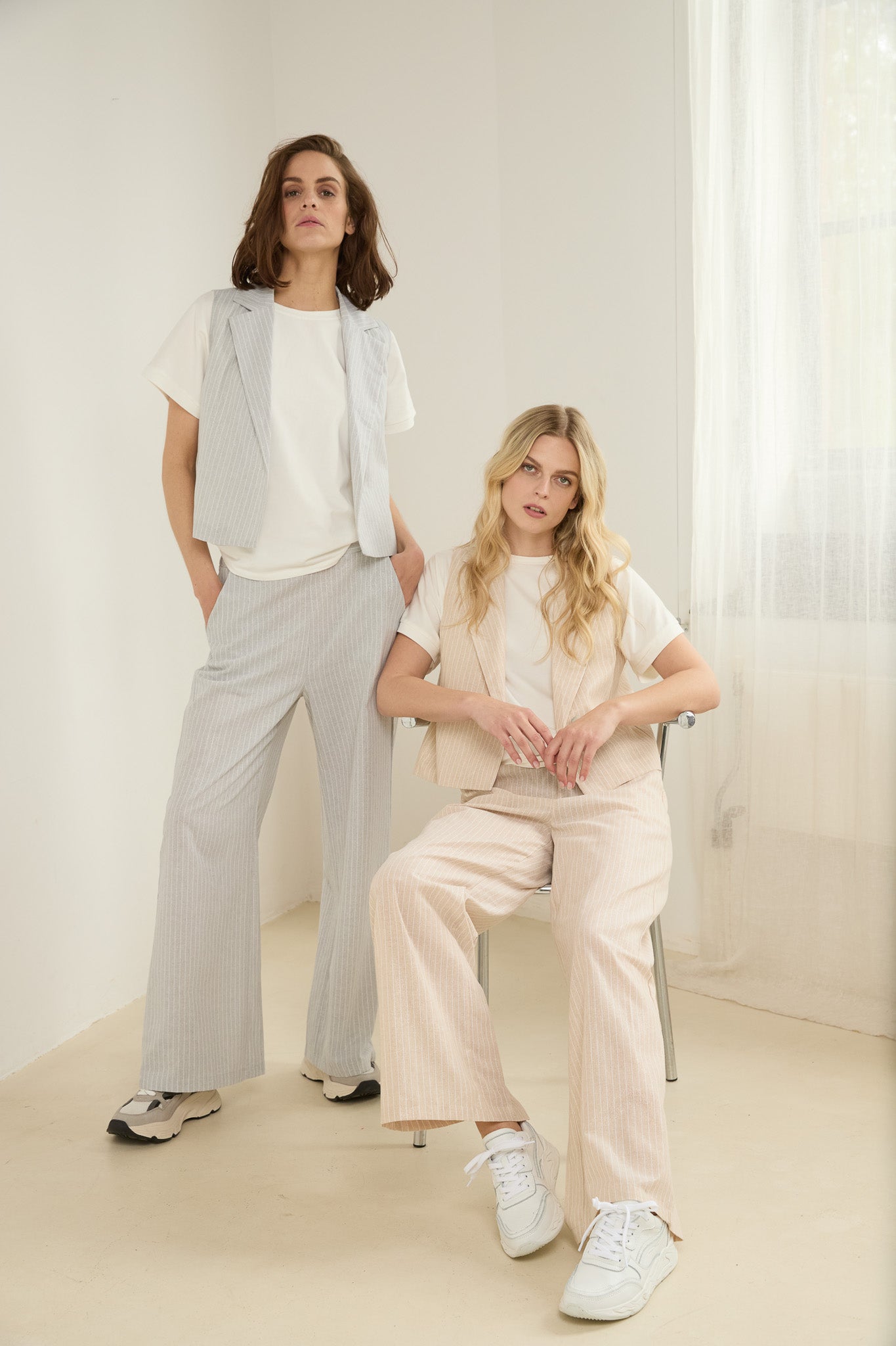 Gilet Pipa | Beige / White