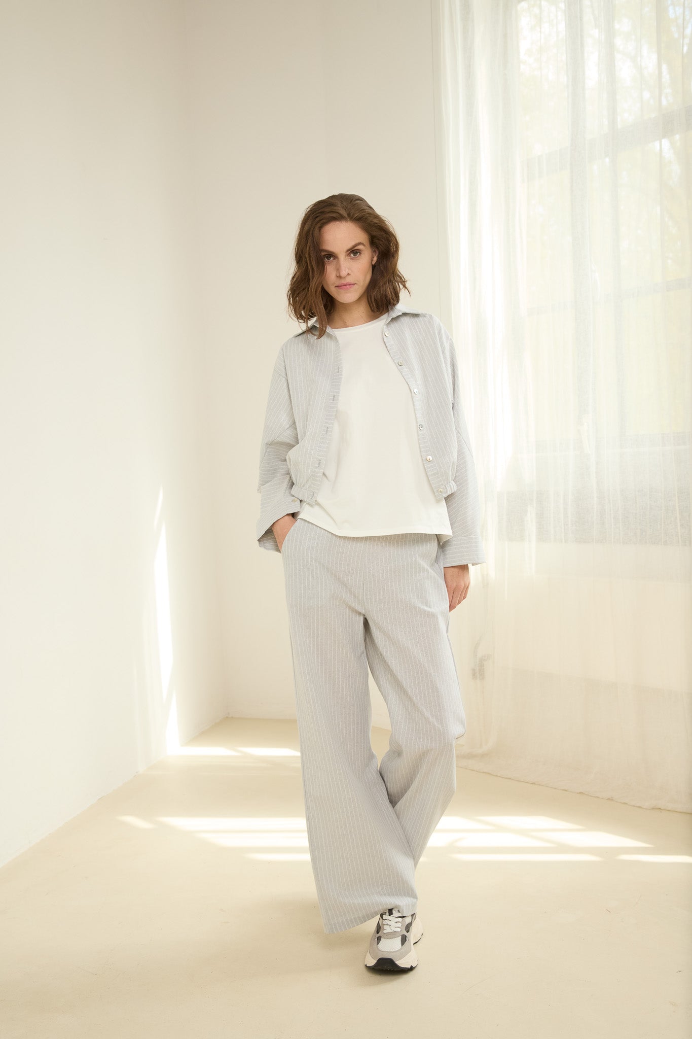 Pants Poppy | Silver / White