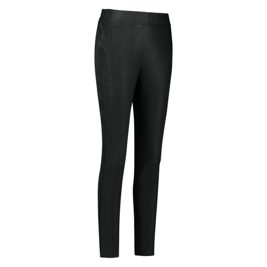 Pants Coco Chino stretch leather | Black