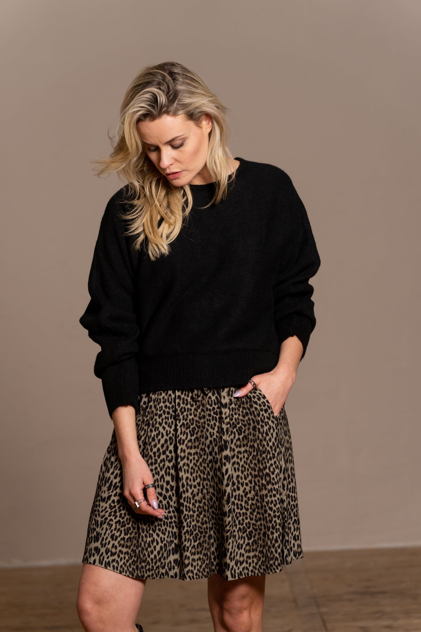 Skirt Arya print | Olive Leopard