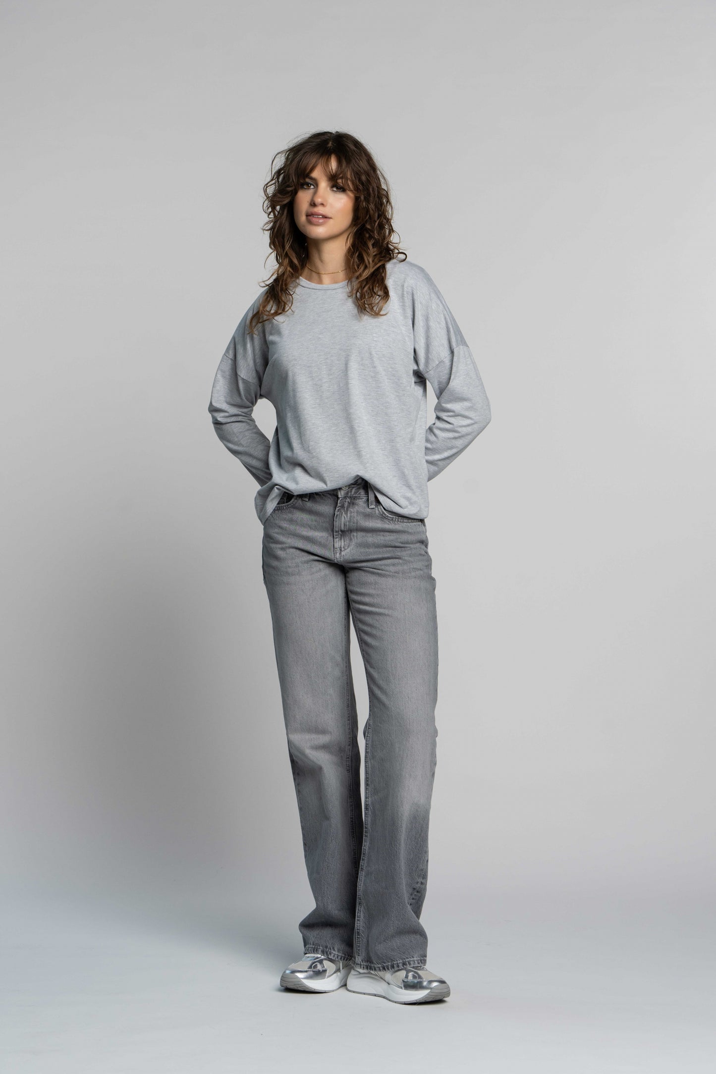 Tee Kyra Long sleeve | Grey melee