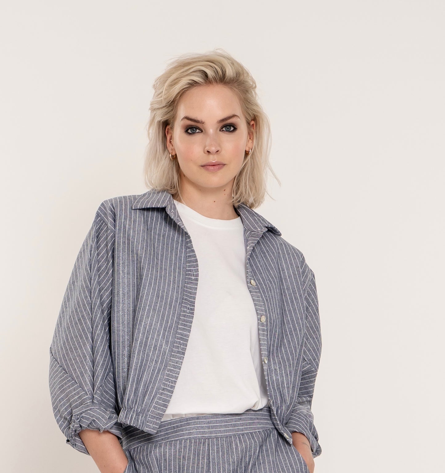 Blouse Aida | White / Blue