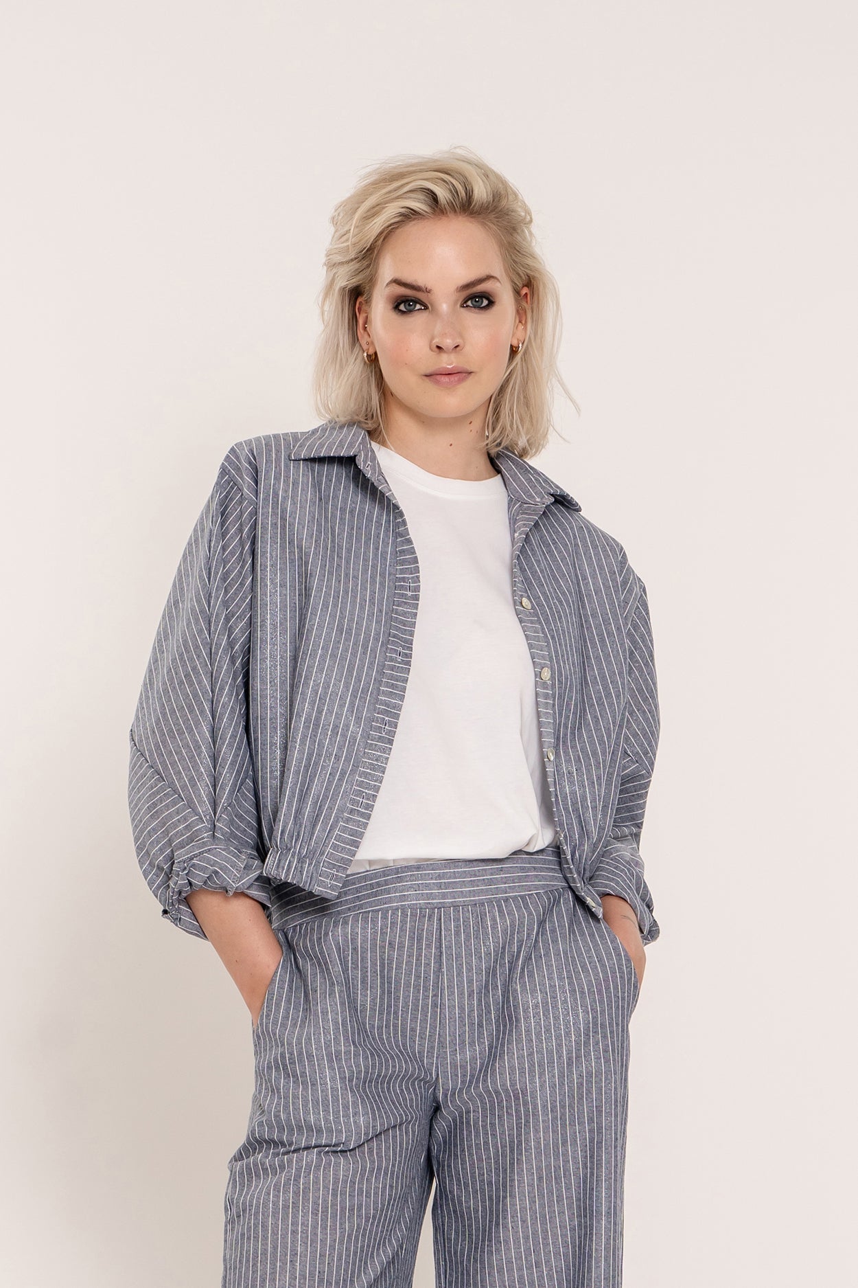 Blouse Aida | White / Blue