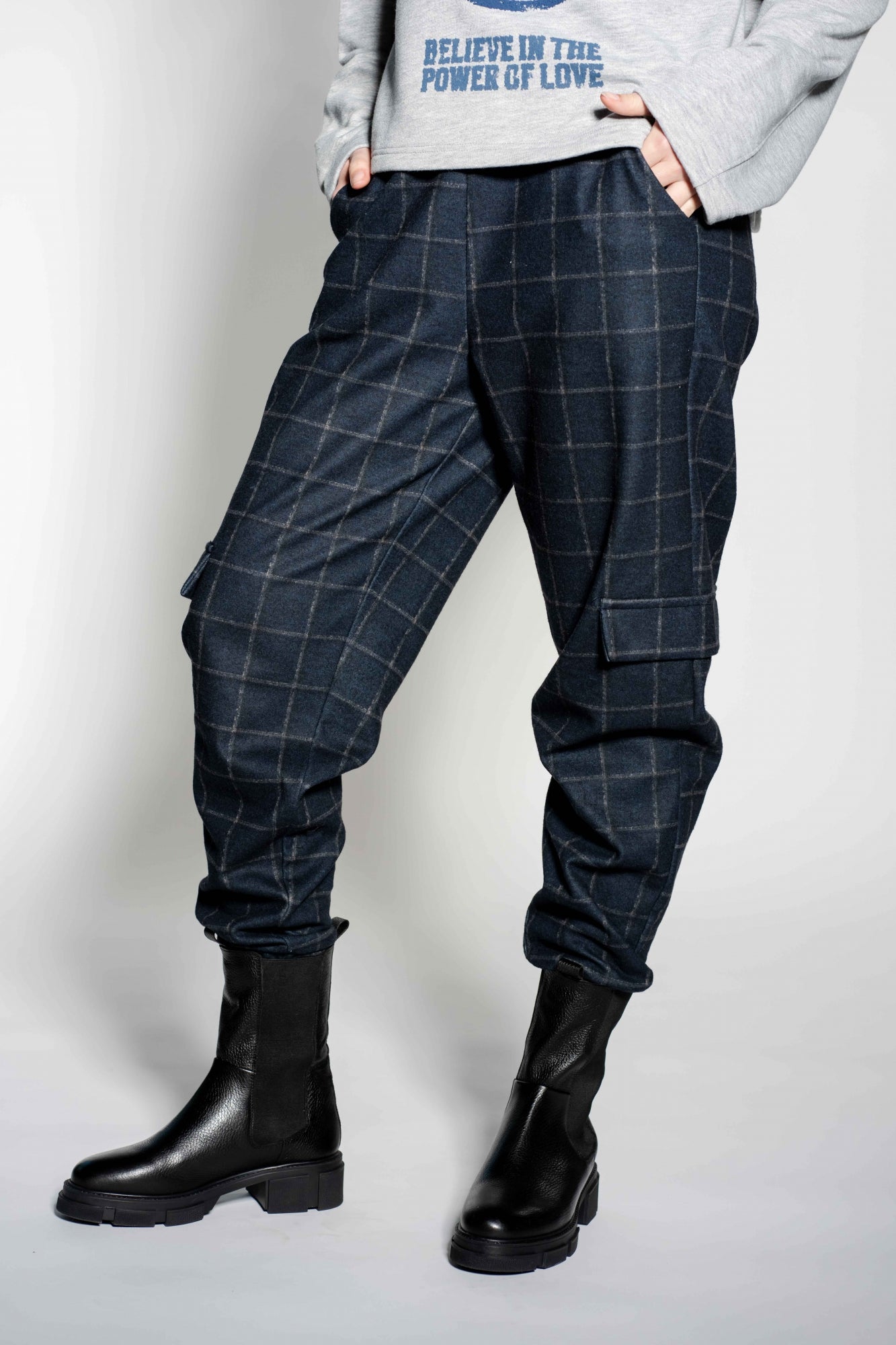 Pants robin check | Navy