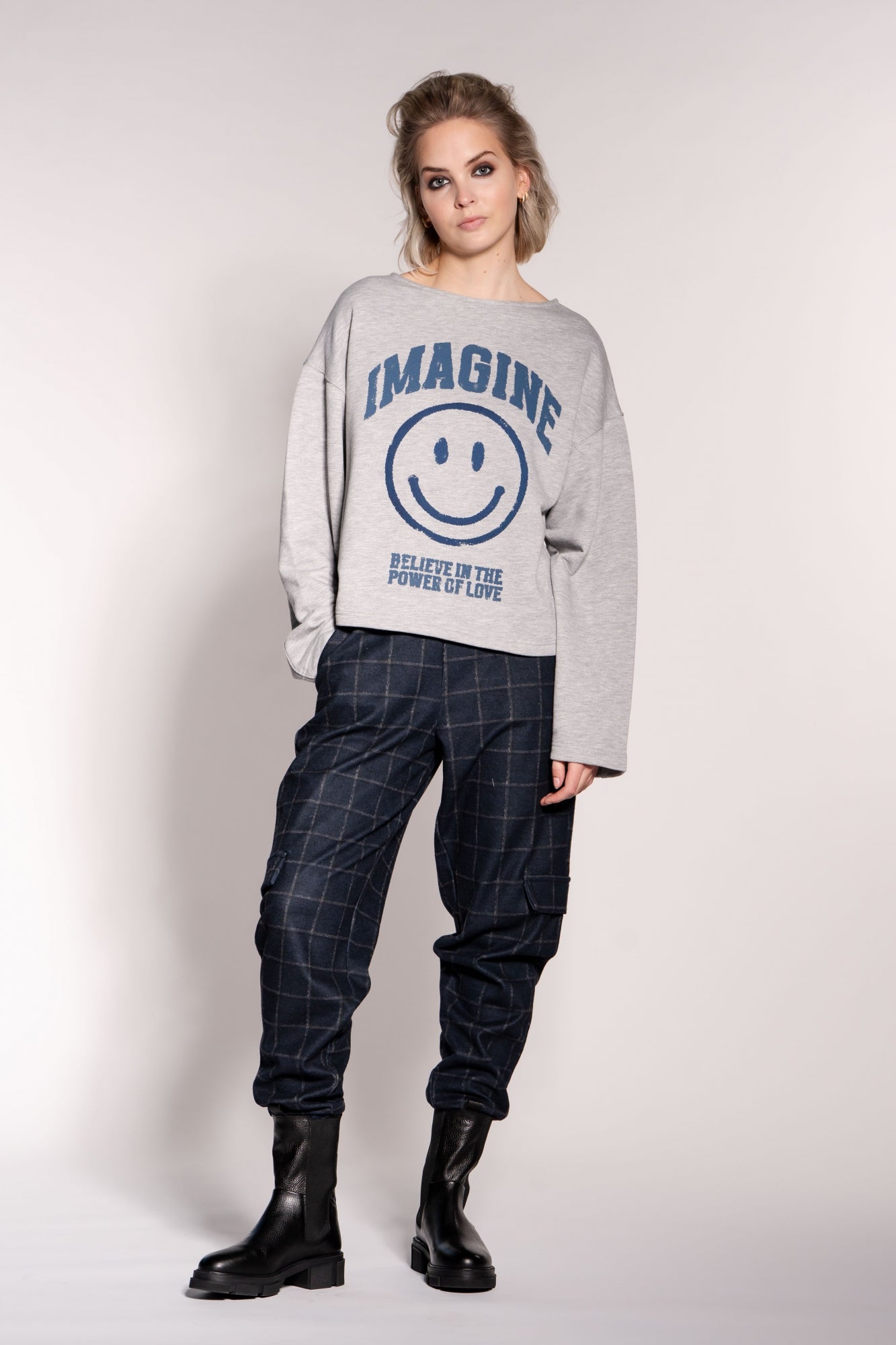 Pants robin check | Navy