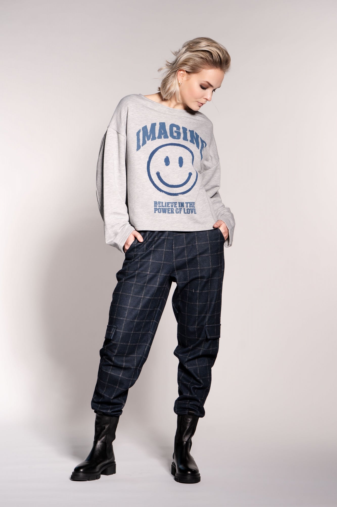 Pants robin check | Navy
