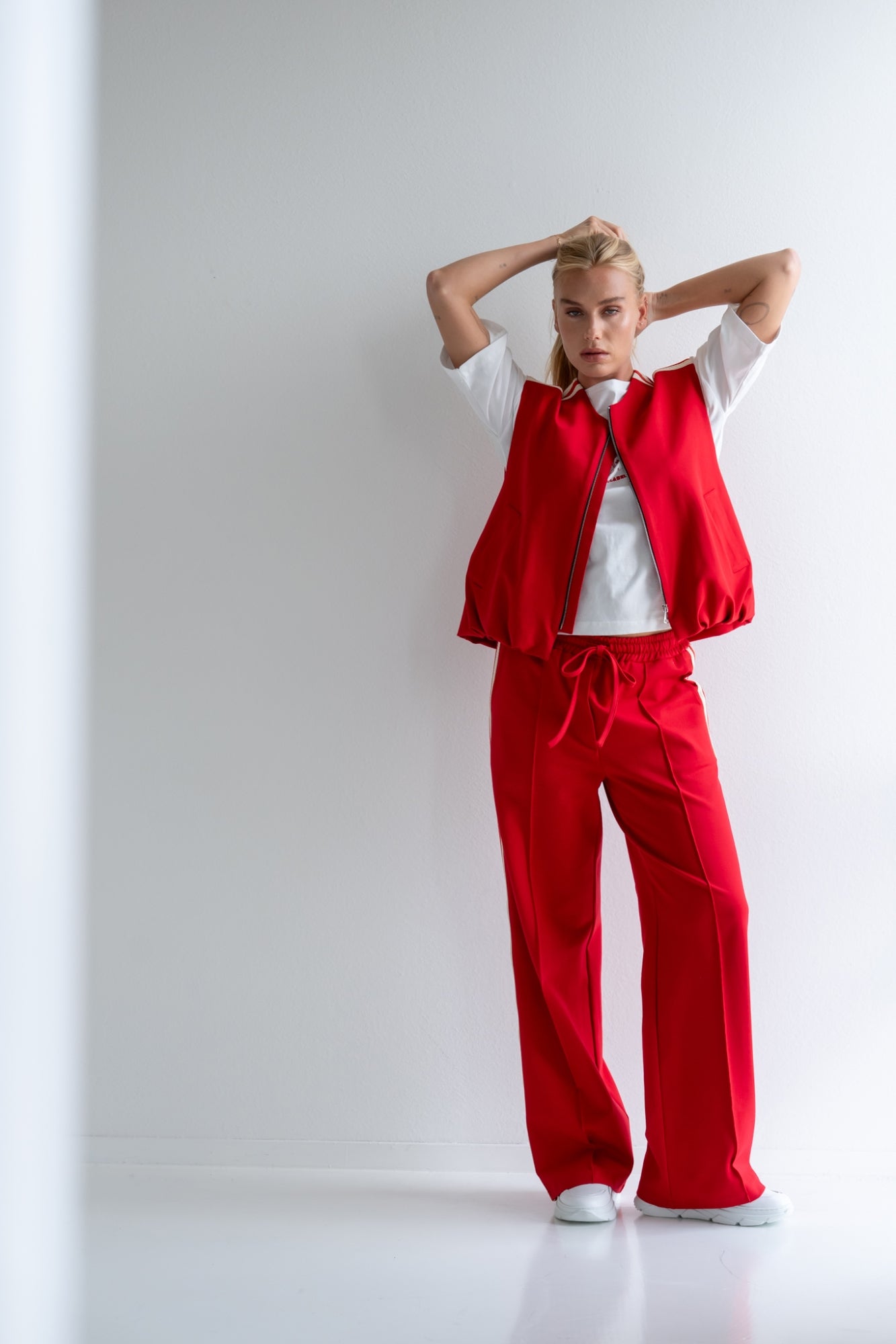 Body warmer Nina | Red / Ecru