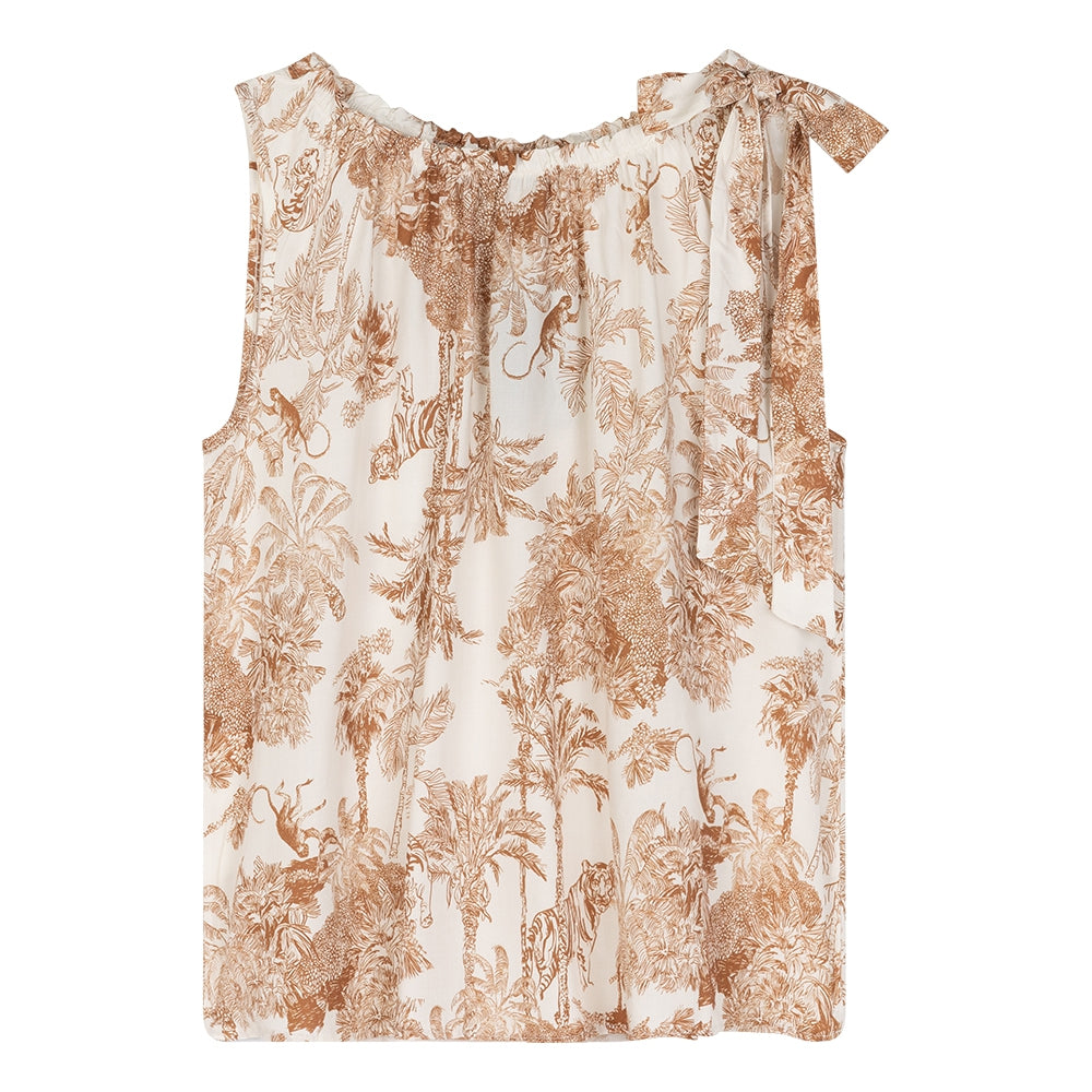 Top Julia Jungle print | Off White / Tabacco