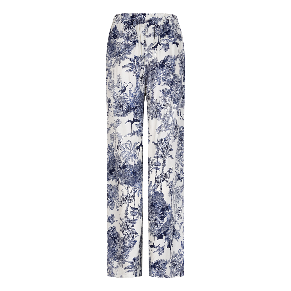 Pants Poppy Jungle print | Off White / Navy