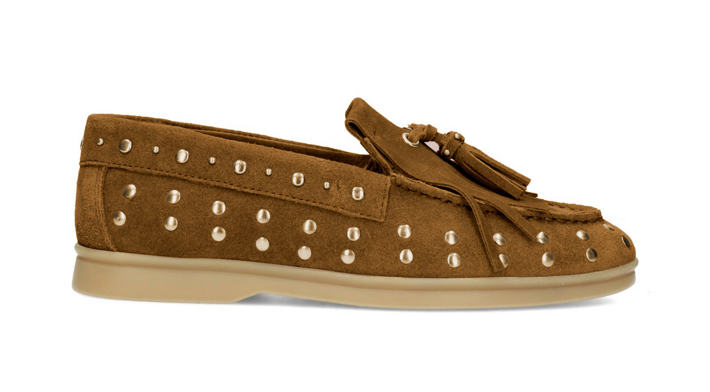 Mocassin studs | Camel