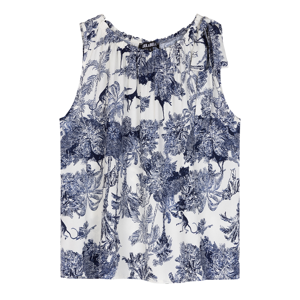 Top Julia Jungle print | Off White / Navy