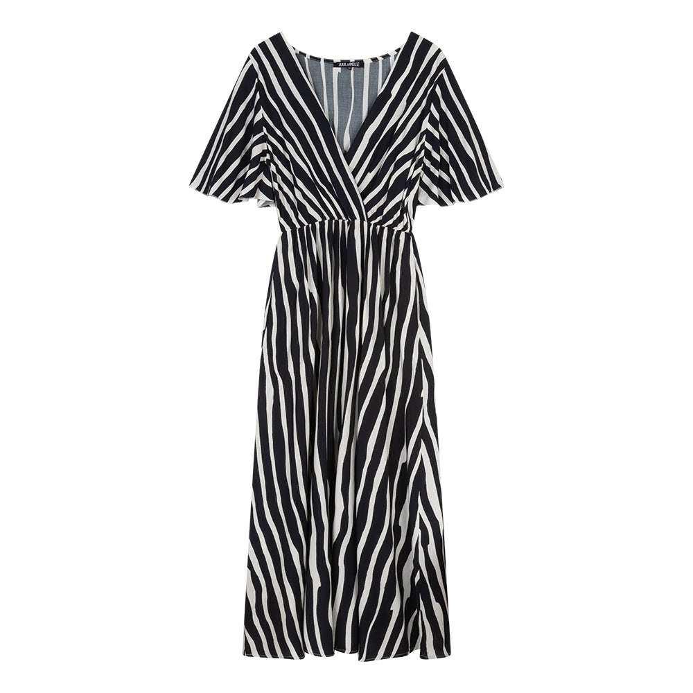 Dress Hailey stripe | Off White / Navy
