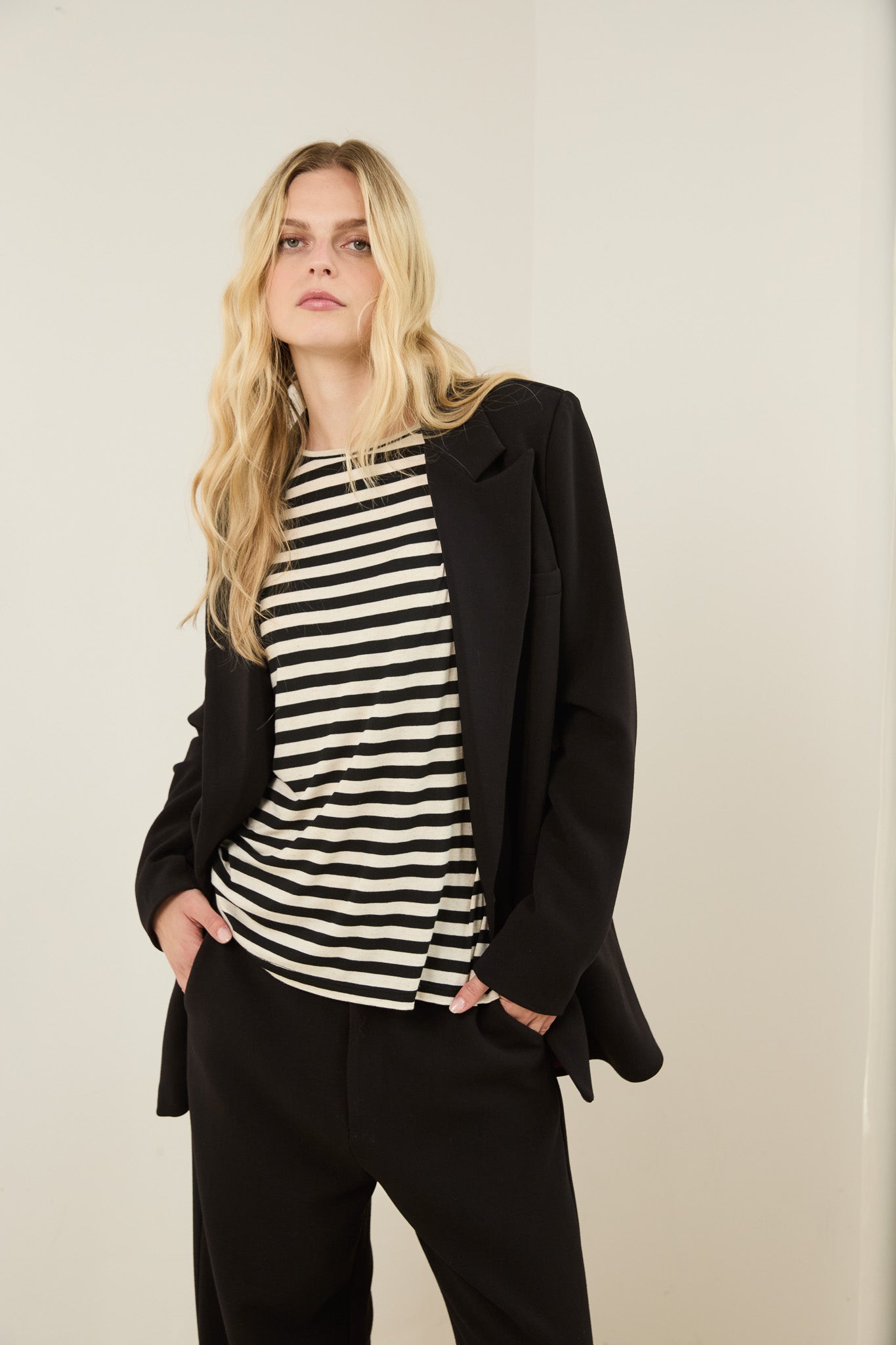 Top Lisa | Schwarz / Ecru