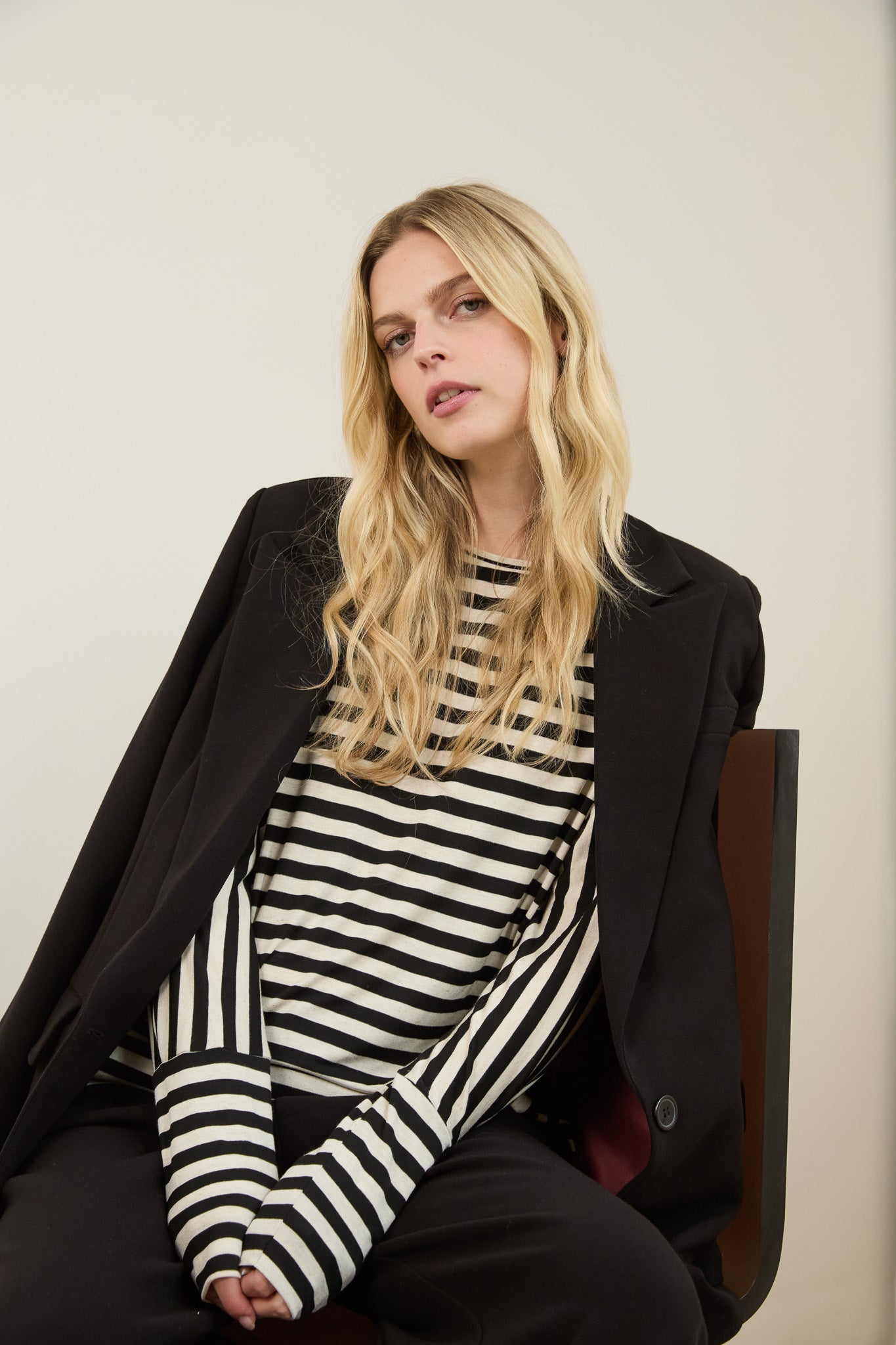 Top Lisa | Schwarz / Ecru