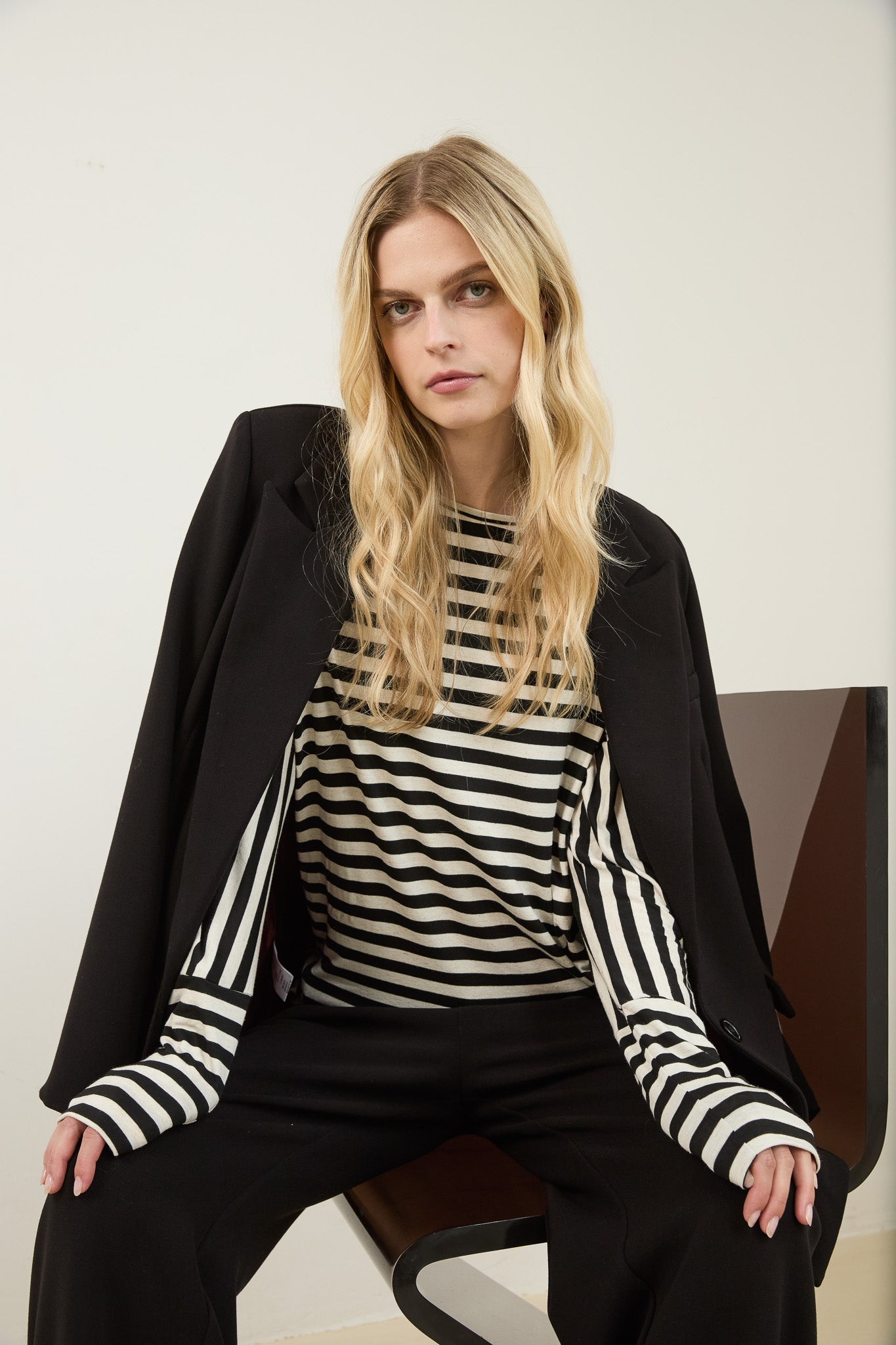 Top Lisa | Schwarz / Ecru