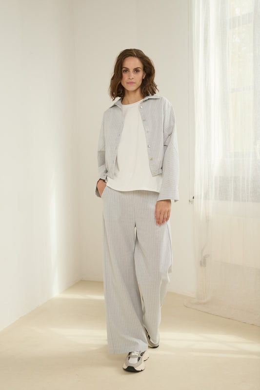 Pants Poppy | Silver / White