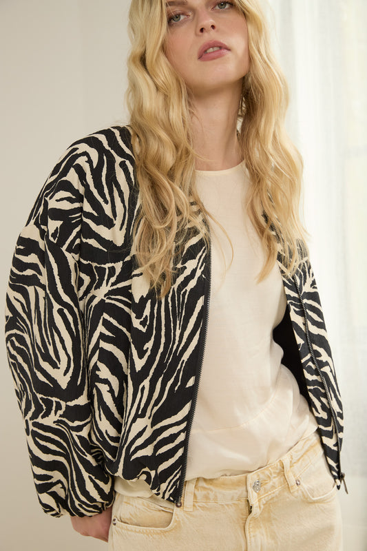 Bomber Massie Zebra | Black / Ecru