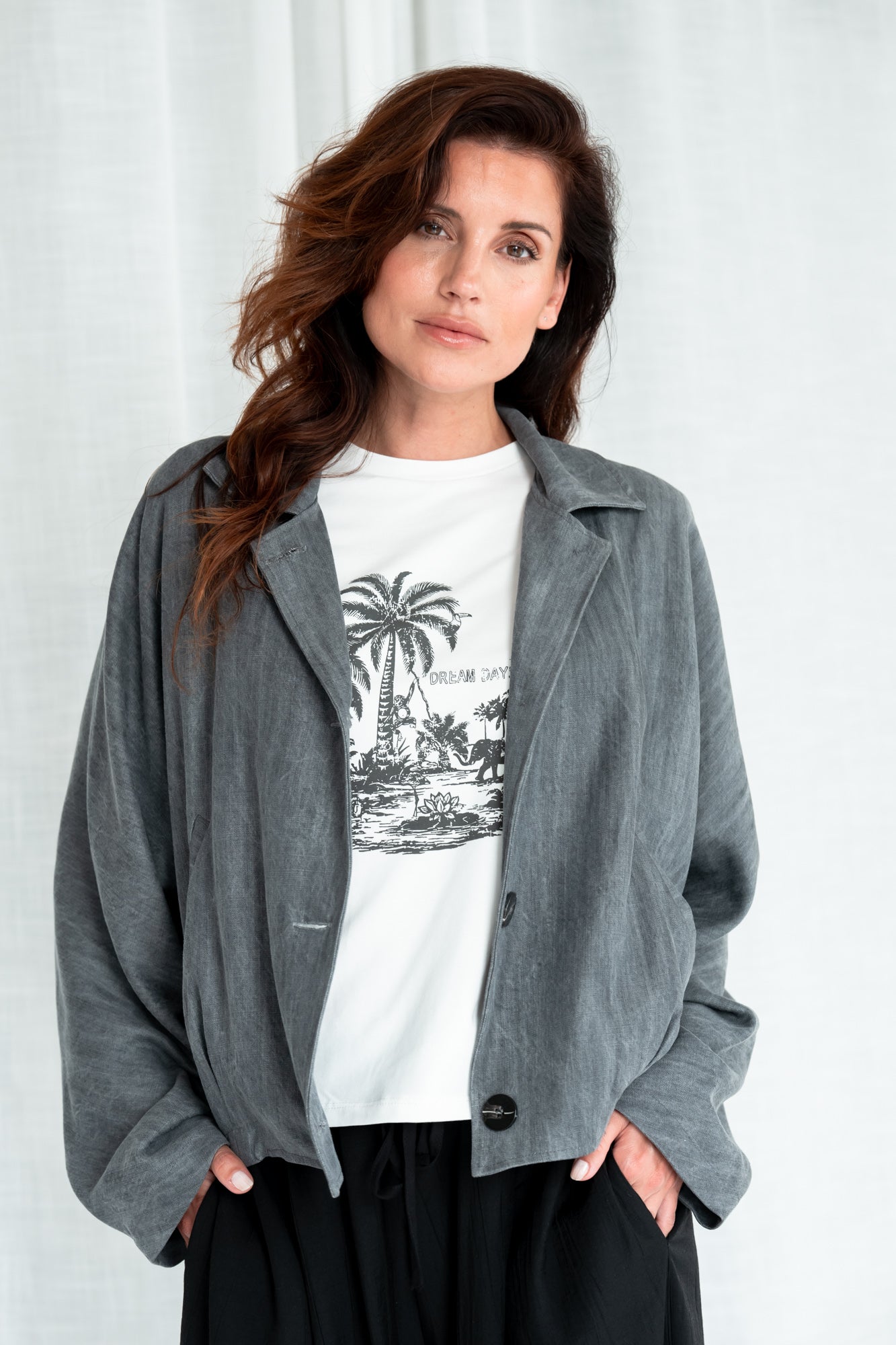 Coat Sabine | Jeans black