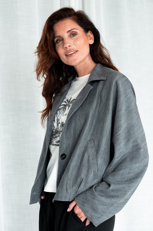 Coat Sabine | Jeans black