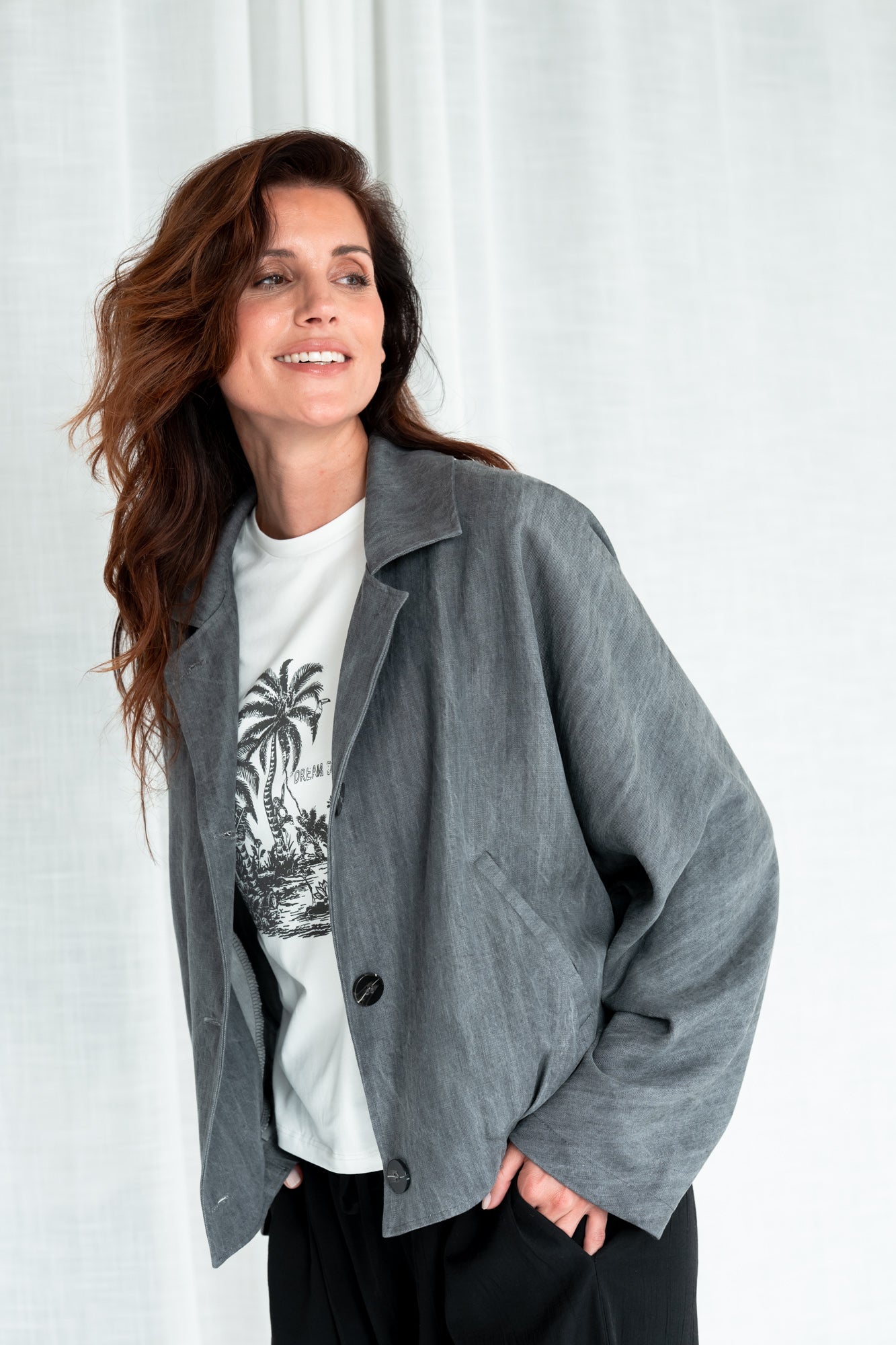 Coat Sabine | Jeans black