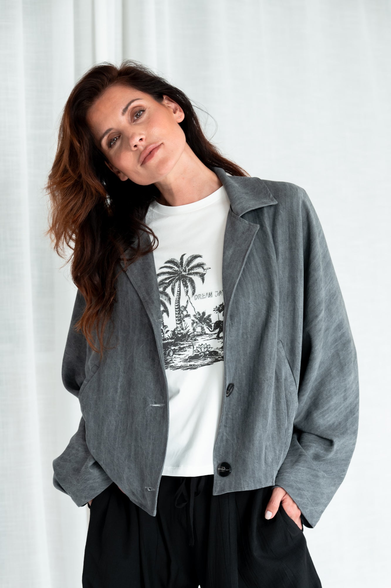 Coat Sabine | Jeans black