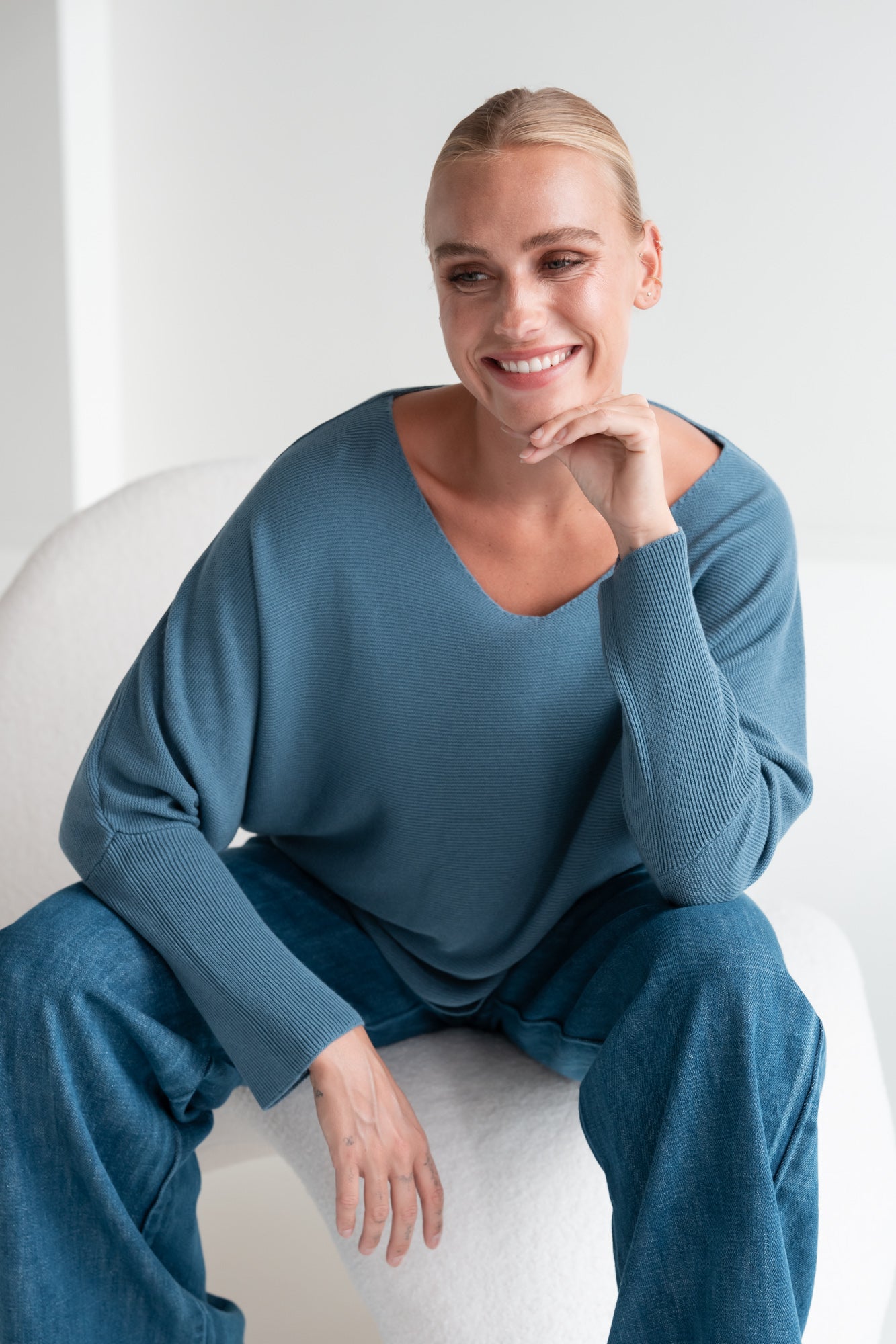 Pull Mara Longsleeve | Jeans blue