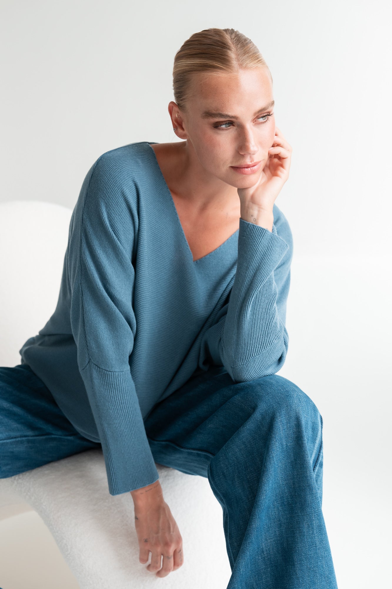 Pull Mara Longsleeve | Jeans blue