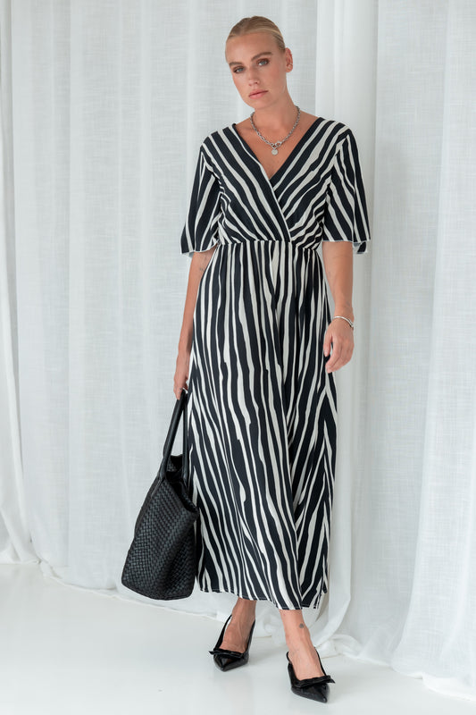 Dress Hailey stripe | Off White / Navy