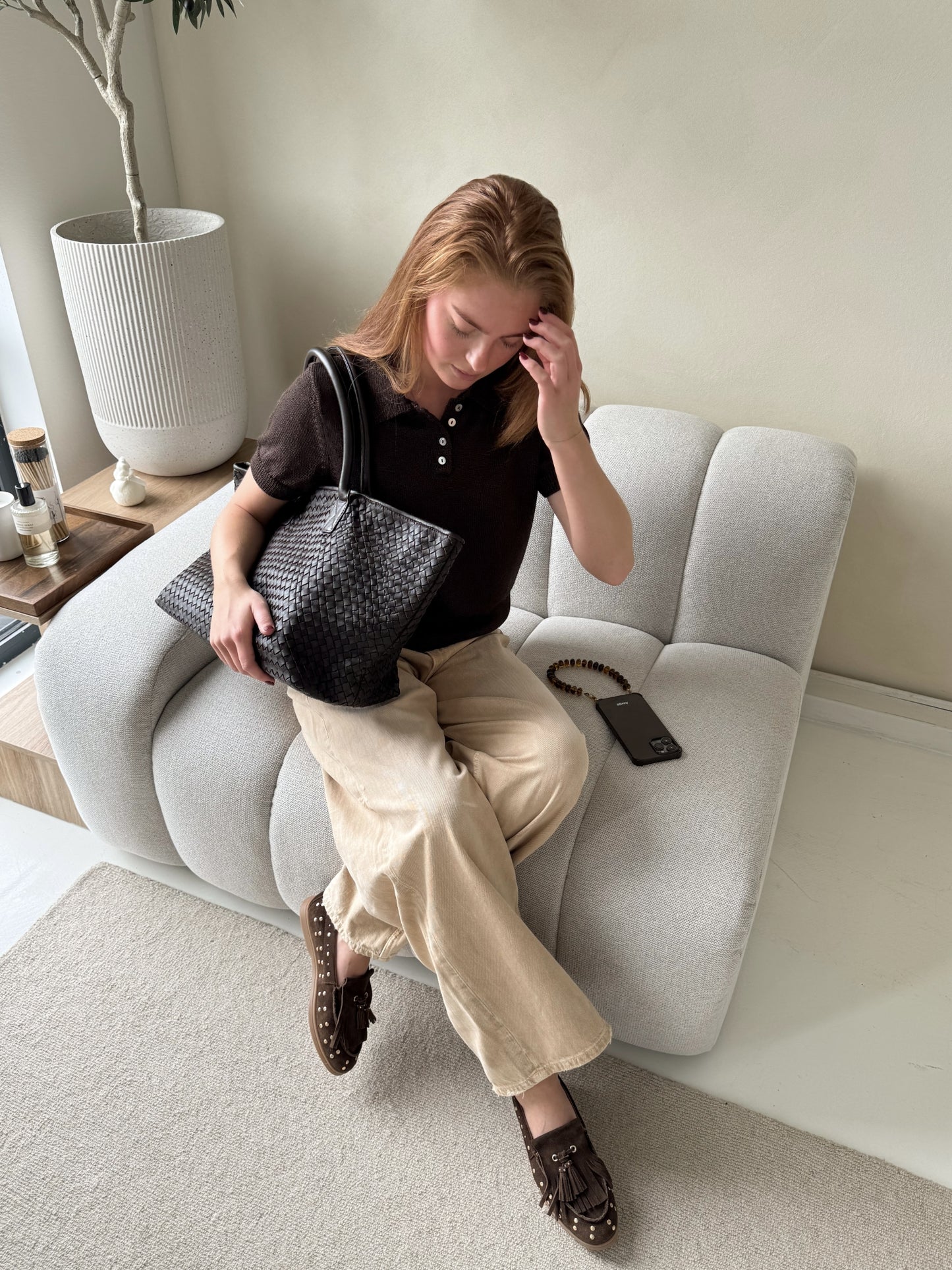 Mocassin  studs | Soft Brown