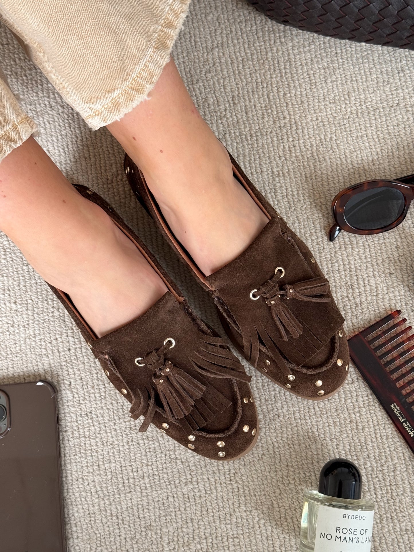 Mocassin  studs | Soft Brown