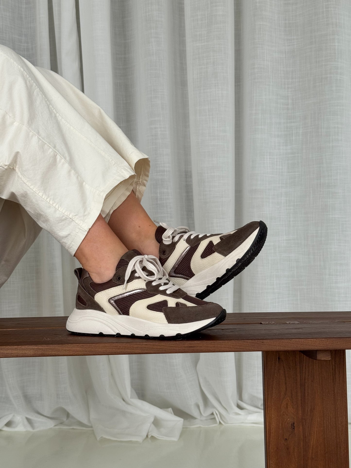 Sneaker New York | D.brown / Ecru