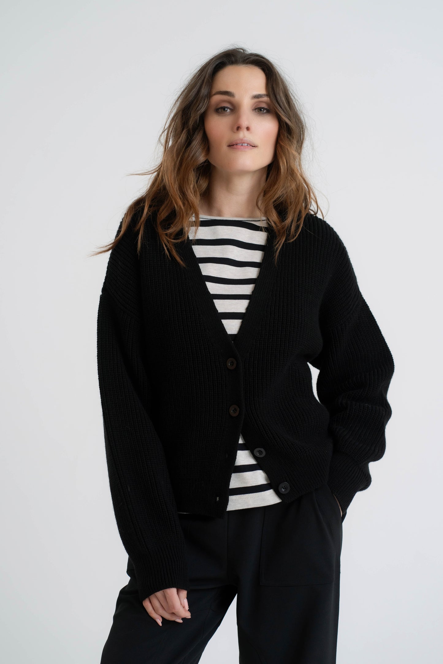 Cardigan Lucy knitted | Black