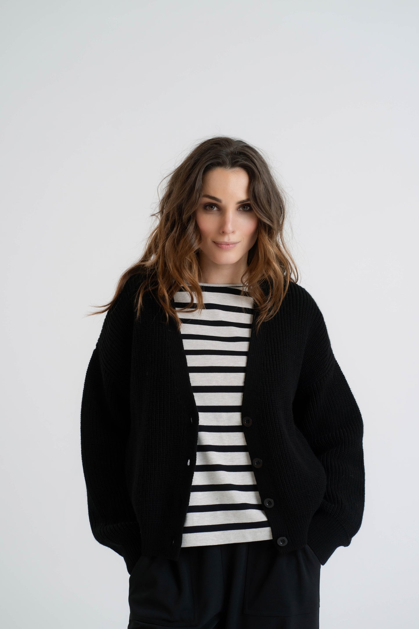 Cardigan Lucy knitted | Black