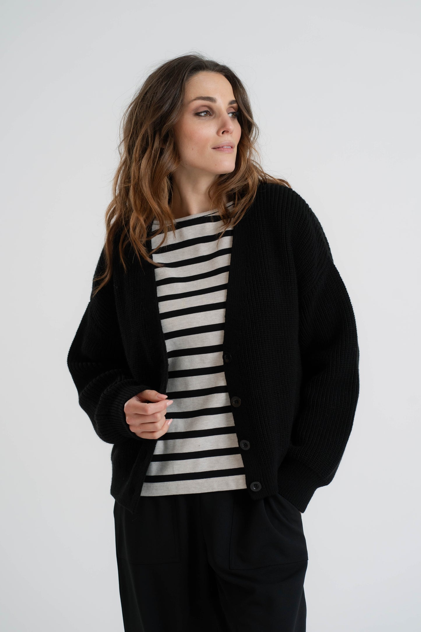 Cardigan Lucy knitted | Black