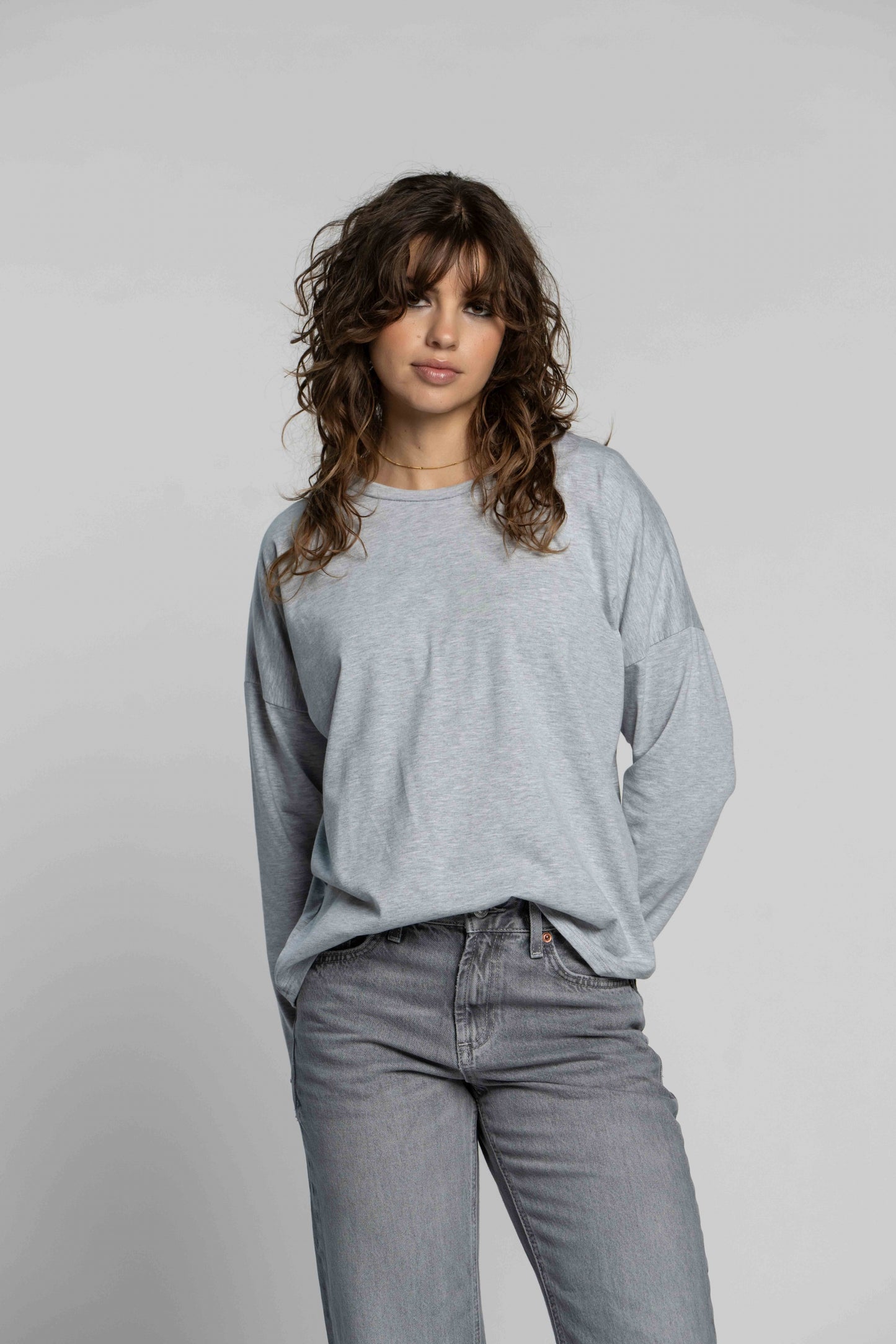 Tee Kyra Long sleeve | Grey melee