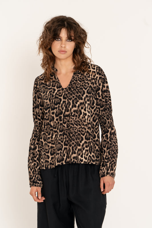 Blouse Zola | Black / Taupe