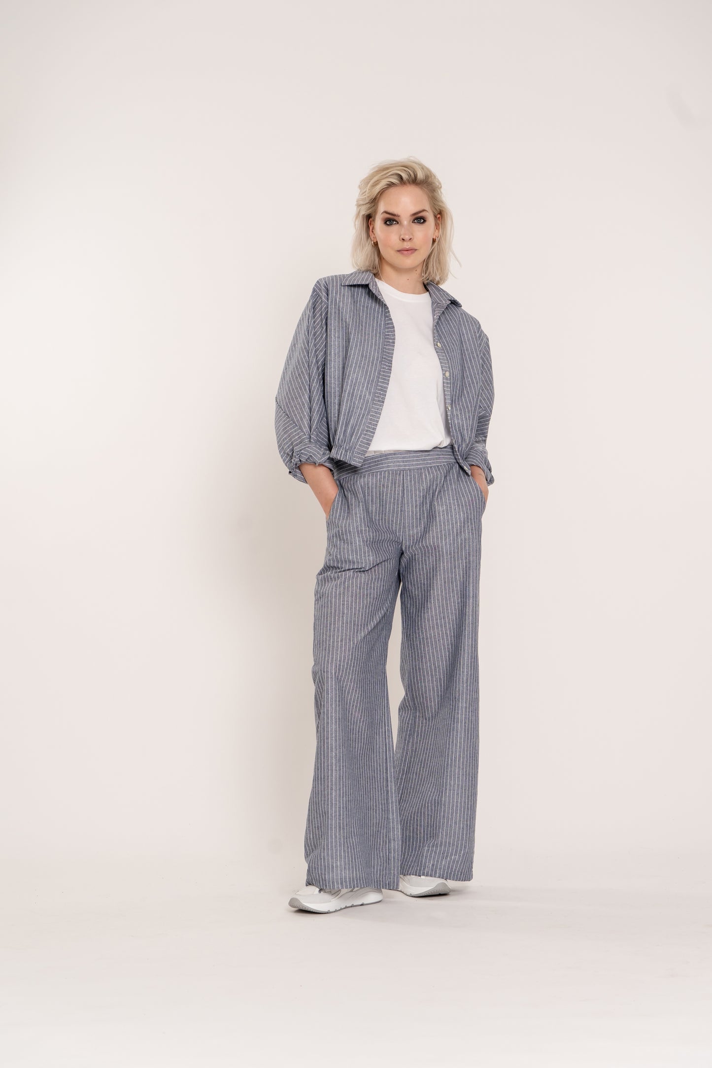 Blouse Aida | White / Blue