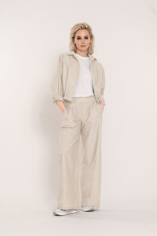 Pants Poppy | Beige / White