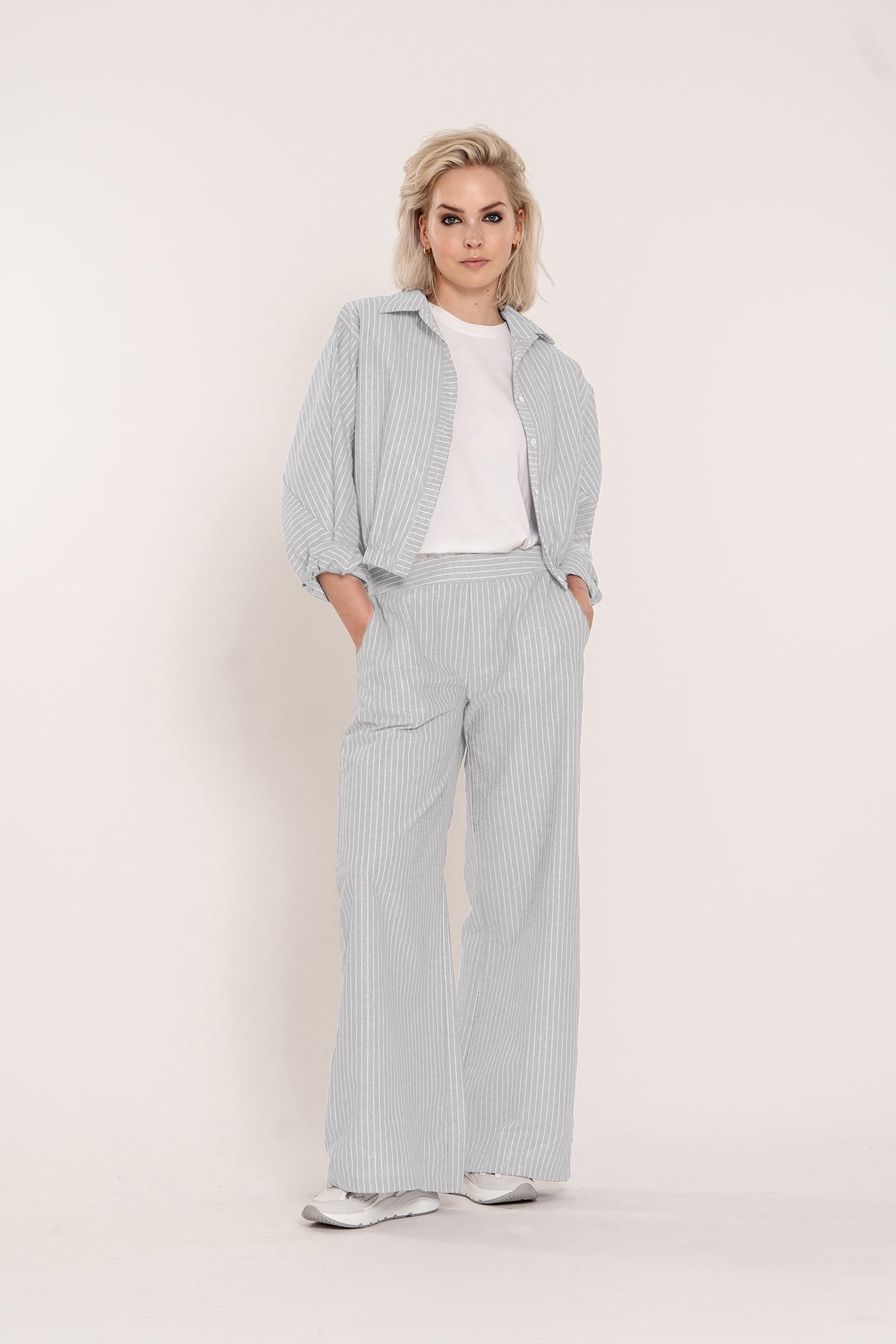 Pants Poppy | Silver / White