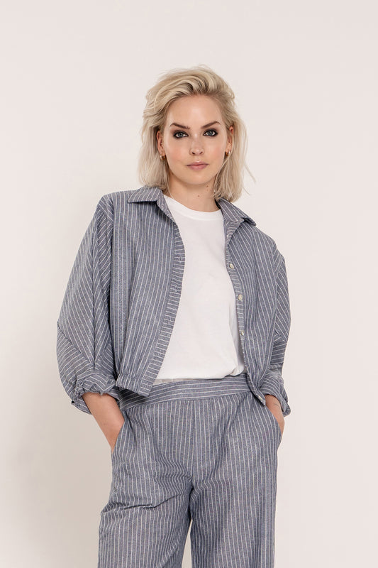 Blouse Aida | White / Blue