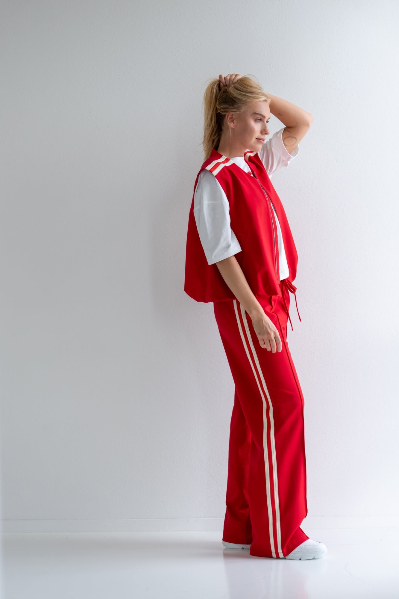 Body warmer Nina | Red / Ecru