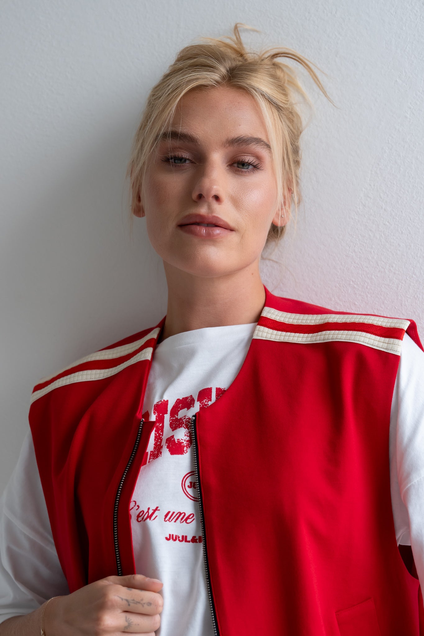 Body warmer Nina | Red / Ecru