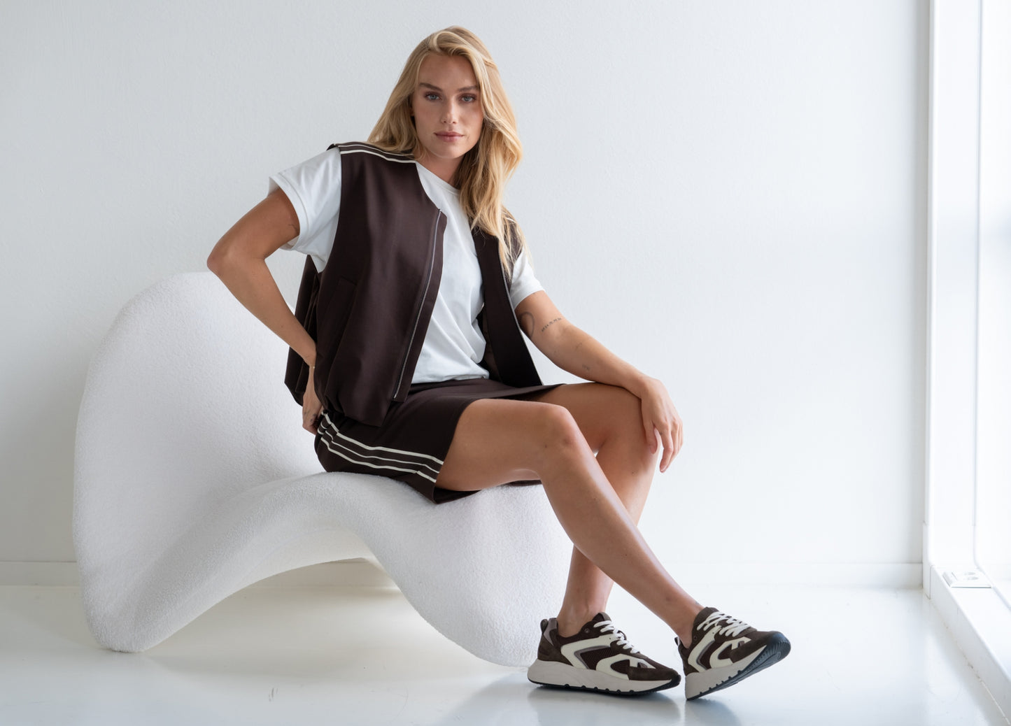 Body warmer Nina | D.brown / Ecru