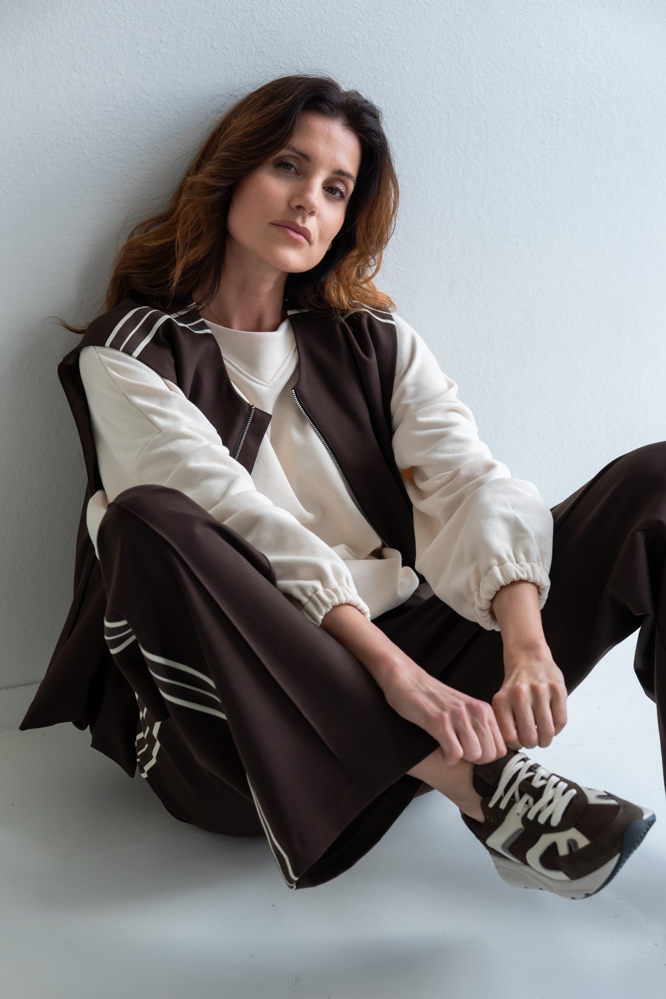 Body warmer Nina | D.brown / Ecru