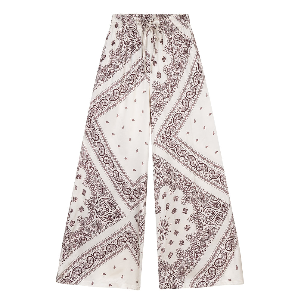Pants Claudia | Ecru / burgundy