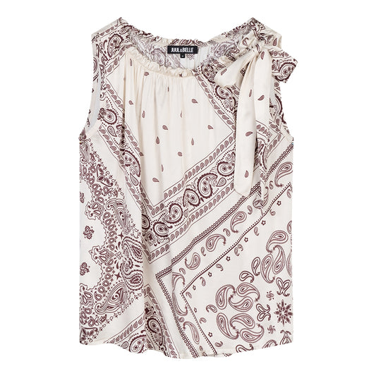 Top Julia | Ecru / burgundy