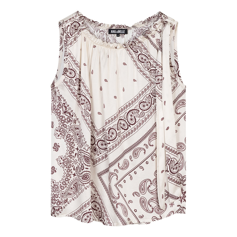 Top Julia | Ecru / burgundy