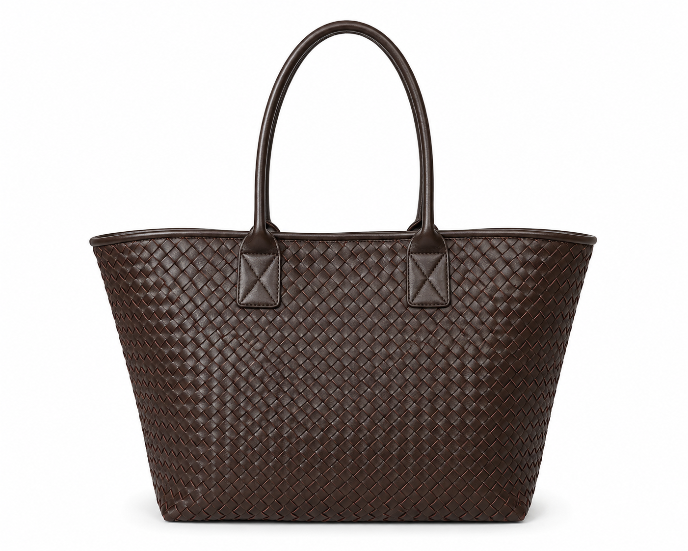 Braided Leather Tote | D.brown